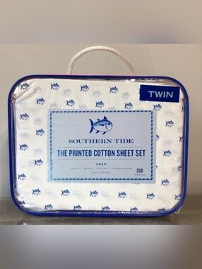 New Southern Tide Skipjack Twin sheet set White